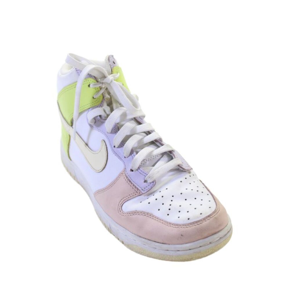 Nike Womens Leather Dunk High Top Cashmere Sneakers Multi Colored Size 7